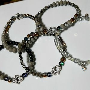 Hamsa Hand Silver Stack